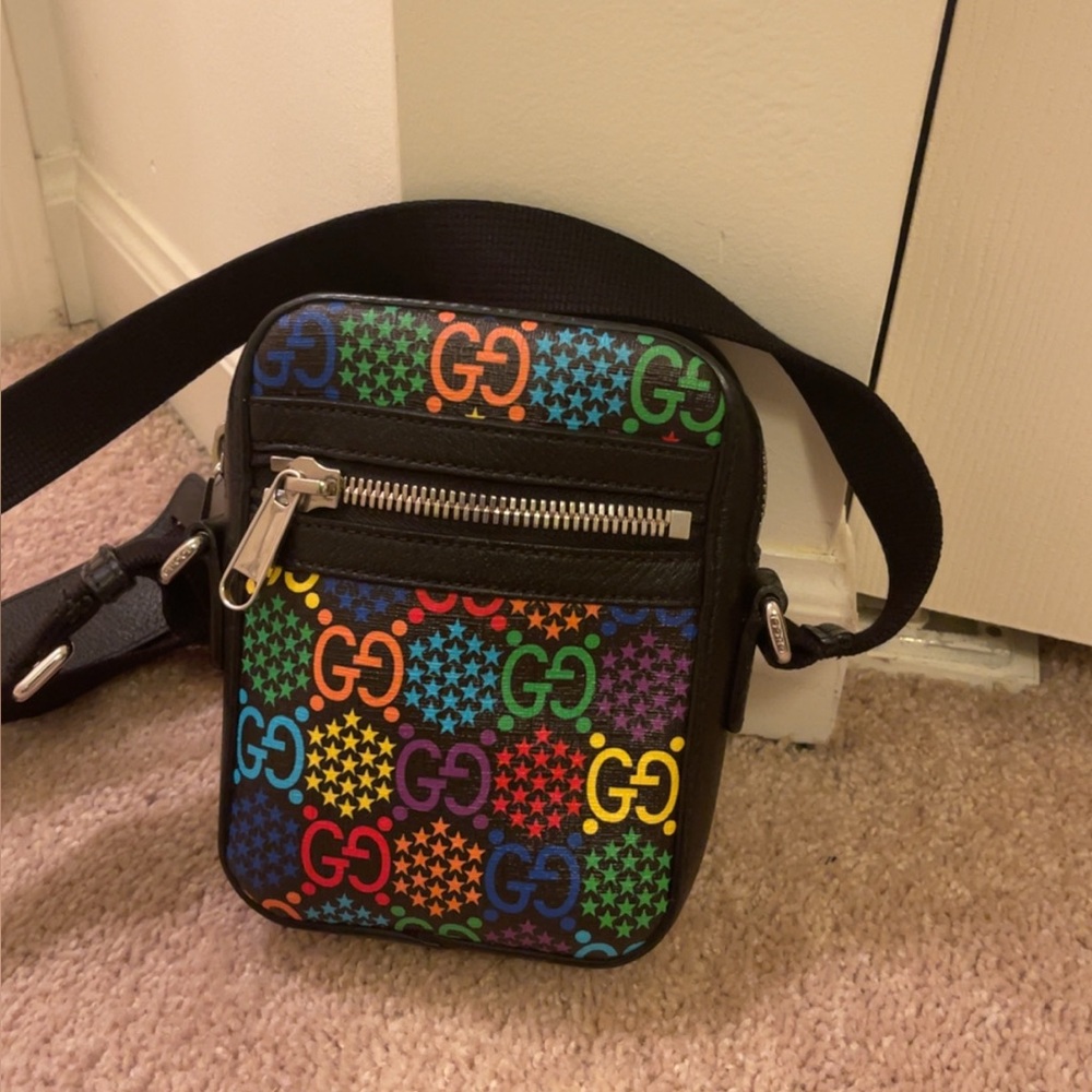 Gucci Multicolor GG Supreme Sychedelic Messenger Shoulder bag